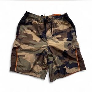 Ocean Pacific OP Boys Camo Swim Trunks Size S 6/7 Woodland Camouflage